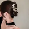 Pinza para el Cabello de Flor con Pedrería de Lujo Ligero para Mujer, Accesorio para el Cabello de Alta Gama para Moños en la Parte Trasera de la Cabeza, Pasador de Aleación Elegante al por Mayor