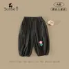 Calça Infantil 2026 Verão Novo Estilo Bebê Estampa Completa Floral Casual para Meninas, Calça Jogger Fina Versátil