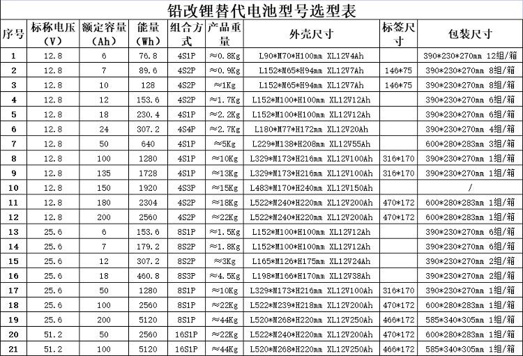12V100ah铅改锂电池