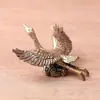 Figura de Animal Ganso Hongyan Vintage de Latón para Mascota de Té, Decoración de Artesanía para Oficina, Sala de Estar, Escritorio, Micro Paisaje, Adorno