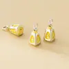 Colgante de Buda de plata pura 999 pintado en oro, plata dura 3D de cuatro lados, accesorio para pulsera DIY, accesorio de material de cuerda trenzada hecho a mano Q0250