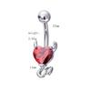 Anillo Explosivo de Diablo para Ombligo Adorno Umbilical Forma de Corazón Circonita Clavo Corto para Ombligo Adorno de Body Piercing