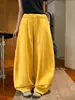 Nuevos pantalones de otoño de cintura alta y pierna ancha, holgados y adelgazantes, casuales y versátiles, pantalones deportivos curvos con cordón de empalme