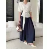 Sinan Otoño Nuevo Estilo Mezcla de Lana Ultra Fina Moda Cuello en V Cintura de Corbata Suéter de Punto Manga Corta Sn9420