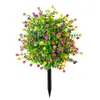 Folhagem Artificial Atacado com Flores de Chá e Eucalipto para Decoração Externa, Flores Artificiais para Fotografia de Beleza de Jardim