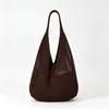Nova Bolsa de Palha Grande Capacidade para Verão, Bolsa de Praia Tecida, Bolsa de Praia de Tricô com Flores, Bolsa Tote Elegante de Ombro Único para o Dia a Dia