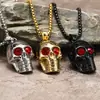 Colgante de calavera de diamante punk retro para hombre, colgante personalizado dominante de cruz transfronteriza europea y americana, accesorios de cabeza de fantasma al por mayor