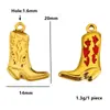 Colgante de Bota de Acero Inoxidable Encanto para Zapato Bañado en Oro de 18K Forma de Gota de Aceite DIY Pulsera Collar Accesorio para Bolsa Colgante Venta al por Mayor