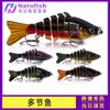 Isca Artificial 10cm 15.5g Multi-Seções Peixe Artificial Swimbait Afundamento Lento Isca Dura para Pesca de Lucio e Robalo