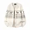 Suéter Cárdigan Jacquard Cachorro 2026 para Hombres y Mujeres, Chaqueta de Punto Holgada Vintage con Cuello Redondo para Otoño e Invierno