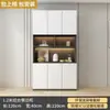 Armário Alto Minimalista Moderno Aparador Integrado na Parede Armário de Armazenamento para Sala de Estar de Luxo Leve Porta de Vidro Italiana Armário de Vinho Armário de Exposição