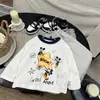 Camiseta de Manga Larga para Niños 2026 Otoño Bloques de Color Dibujos Animados Camiseta Interior para Niños y Niñas, Camiseta de Cuello Redondo para Bebé Niño