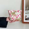 Bolsa de Maquillaje Rosa Fresca y Sencilla Estilo Playa con Palmera, Neceser para Retoques, Bolsa de Almacenamiento para Teléfono para Transmisiones en Vivo de Tiktok