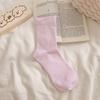 Meias da Série Rosa para Mulheres, Algodão Puro, Estilo Fino de Verão, Cor Creme, Meias de Algodão Tubo Médio Estilo JK Japonês, Meias para Gestantes, Meias Masculinas, Indústria de Meias Zhuji