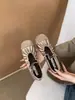 Zapatos Mary Jane planos de punta redonda estilo Chanel con moño, nuevo modelo otoño 2026, zapatos planos poco profundos de una sola tira plisada