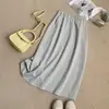 Falda patchwork de dos tonos de cintura alta, algodón puro, primavera/verano/otoño, estilo coreano, holgada, deportiva, casual, falda recta, falda de paraguas de cintura alta