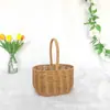 Bolso Tejido a Mano Cesta Bolso de Mano Souvenir Almacenamiento de Bolsos Paja Mimbre Cesta de Ratán Cesta de Imitación de Ratán Cesta de Flores de Mimbre