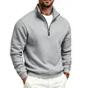 2026 Transfronterizo Europeo y Americano Amazon Sudadera de Forro Polar Deportiva Casual de Color Sólido con Cremallera y Cuello Alto para Hombre Otoño/Invierno