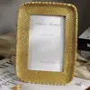 Moldura de Foto de Resina Dourada Estilo Europeu de Luxo Leve Mais Vendida Transfronteiriça, Artesanato para Decoração de Casa Redondo e Quadrado, Enfeites de Mesa