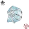 Aifule Popular Transfronterizo Estilo Marino Pulsera Conjunto de Cuentas Plata de Ley S925 Chapado en Oro Blanco Colgante de Caracola Cuentas Sueltas