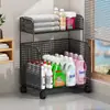 Estante de almacenamiento para baño, estante para detergente de lavandería, almacenamiento junto a la lavadora, carrito de baño para balcón, de pie