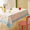 Mantel Estilo Crema, Impermeable al Aceite, Impermeable, Resistente al Calor, Lavable, Nuevo Mantel Floral de Dibujos Animados para Sala de Estar, Uso en el Hogar, Cubierta para Mesa de Café