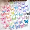 Pacote com 3 Borboletas de Tule 3D de Camada Dupla de 5cm para Acessórios de Cabelo DIY Feitos à Mão, Materiais de Decoração, Brincos de Maquiagem Facial Estilo Antigo Hanfu