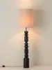 Lámpara de mesa vintage estilo francés, sala de estar inspirada en Wabi-sabi, lámpara de tela retro de diseñador, iluminación para estudio de madera maciza