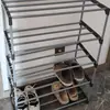Zapatero de Montaje Multicapa de Acero Inoxidable para Uso Doméstico, Zapatero Multifuncional para Entrada de Dormitorio, Estante de Almacenamiento de Montaje DIY para Apartamentos de Alquiler