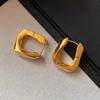 Pendientes geométricos irregulares de estilo retro simple para mujer, pendientes metálicos barrocos franceses para niña.