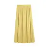 Falda plisada de cintura alta de material de traje, nuevo estilo 2026 con efecto de caída, elegante y estilizada, de color liso, línea A, versátil