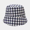 Ins Estilo Pequeño Fragante Elegante Patrón Rugoso de Espiga Sombrero de Pescador Moda Femenina Otoño e Invierno Espesor Cálido Sombrero Cubo Sombrero Casual