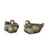 Par de patos mandarines de latón pequeños adornos de cobre escritorio mesa de té creativo pato de cobre puro venderá regalos mascota de té pequeña joyería