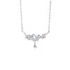 Collar Mansheng S999 Plata Pura Piedra de Cristal para Mujer Modelo Popular Nuevo 2025 Cadena Ligera de Cuello Cadena para Clavícula Joyería Regalo