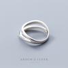 Anillo de Plata S925 para Mujer Estilo Japonés y Coreano Anillo de Línea Doble Tendencia Personalizada Anillo de Dedo del Pie para Mujer Super Trabajo J4939