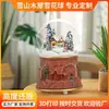 Grano de Madera Imitación Resina Waterpolo Personalizado Estilo Europeo Casa Bola de Nieve Bola de Cristal Caja de Música Caja de Música Casa con Luz