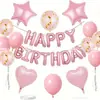 Decoração de Aniversário Rosa Conjunto de Balões de Folha de Alumínio Balões da Moda para Festa de Aniversário Decoração Balões Atacado