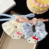 Scrunchie de Corda Bege com Laço Novo Estilo Coreano Simples Versátil Prendedor de Rabo de Cavalo Acessório de Cabelo Atacado