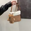 Bolso de Felpa de Lana de Cordero para Mujer 2024 Nuevo Otoño Tendencia Bolso de Hombro de Gamuza Bolso Cruzado de Cubo de Gama Alta