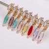 Fronteiriço Cobre Banhado a Ouro Luneta Cristal Oval Pingente Duplo Brincos Pendentes Anel Pulseira Colar Acessórios de Joalheria DIY Conectores