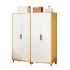 Guarda-Roupa de Aço Estilo Madeira Maciça para Quarto de Casa Moderno Simples Montagem Uso em Quarto de Aluguel Gabinete Combinado Guarda-Roupa Multifuncional