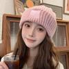Lindo gorro de peluche de oso para niños, otoño e invierno, cálido, de lana de punto, pequeño, con protección para las orejas y cabeza grande.