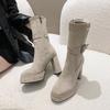 Zapatos de Mujer de Lujo de Nicho Botas de Mujer Tacones Altos Moda Nueva Otoño e Invierno 2025 Botas Retro de Comercio Exterior Transfronterizo