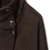 Otoño Nueva Moda Casual para Mujer Estilo Europeo y Americano Holgada Bolsillo Cremallera Manga Larga Chaqueta Corta Abrigo