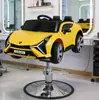 Asiento para Corte de Cabello para Niños Peluquería Juguete Eléctrico Coche de Dibujos Animados Silla para Corte de Cabello para Bebés y Niños para Peluquería