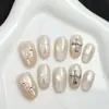 Unhas Pré-feitas Cruzadas Branco Leitoso Gradiente Nude Gel Clareador de Unhas de Alta Qualidade Unhas Usáveis Sensação de Alto Padrão Pontas de Unha Semi-acabadas