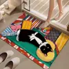 Tapete de Chão de Lama Diatomácea com Design de Gato em Pintura a Óleo Vintage, Tapete de Banheiro Antiderrapante, Tapete de Pé Absorvente de Secagem Rápida Resistente à Sujeira para Entrada de Banheiro