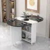 Mesa de jantar dobrável para uso doméstico em apartamentos pequenos, simples, multifuncional, móvel com rodas, adequada para imóveis de aluguel, pequena mesa de jantar retangular