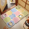 Alfombra de Piso para Baño Dopamina Color Block de Dibujos Animados, Alfombra de Barro Diatomeas Absorbente de Agua para Entrada de Baño, Alfombra Antideslizante para Inodoro