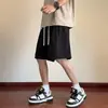 Pantalón Corto Deportivo Bordado con Letra para Hombre Verano Delgado Moderno Americano Secado Rápido Cinco Puntos Holgado Recto Casual Largo Medio